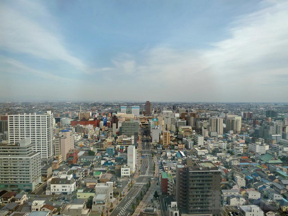 高崎市役所展望フロアから高崎駅方面写真画像