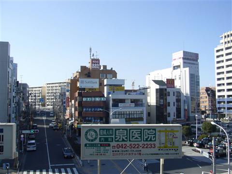 JR日野駅ホームから甲州街道(西)方面写真画像