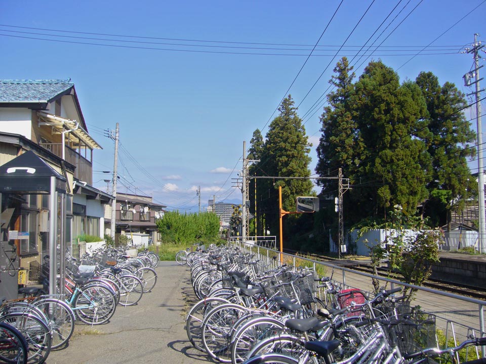 長野電鉄桐原駅前写真画像