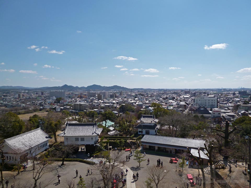 犬山城天守閣から犬山城下町写真画像