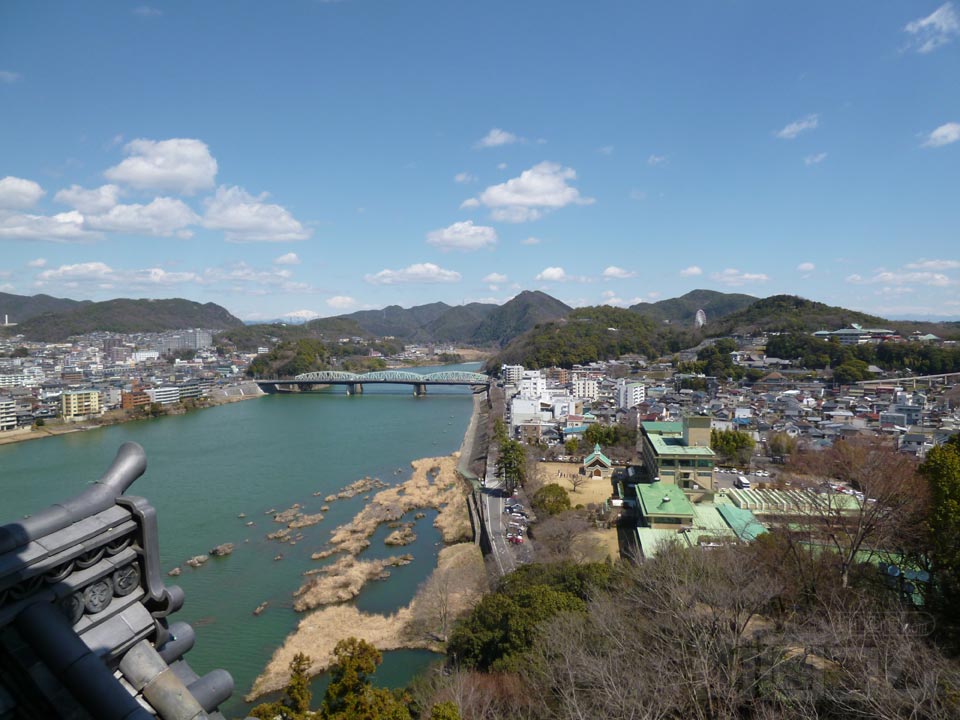犬山城天守閣から犬山橋方面写真画像
