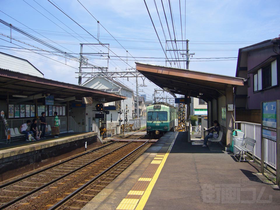 京阪粟津駅ホーム写真画像