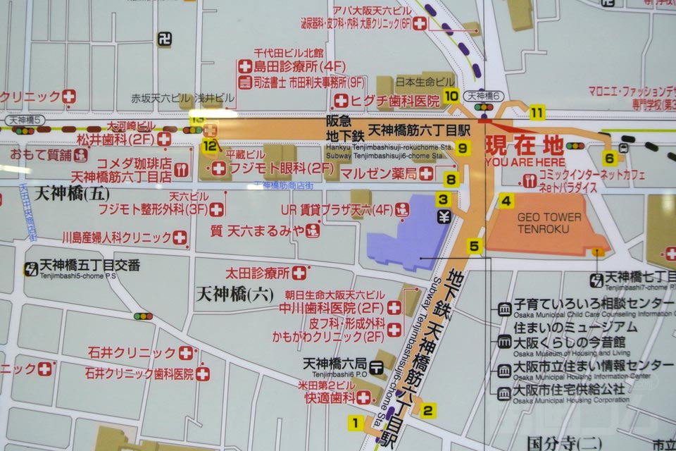 天神橋筋六丁目駅周辺MAP