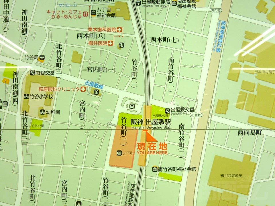 出屋敷駅周辺MAP