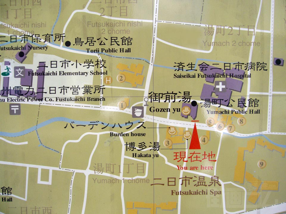 二日市温泉街周辺MAP