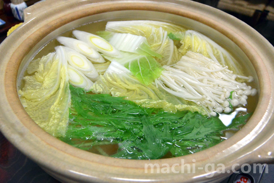 ぶりしゃぶコースのブリしゃぶ野菜