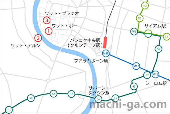 バンコク市内からワットポーへの行き方