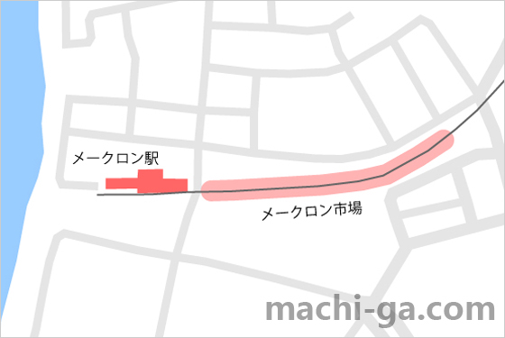 メークロン市場の列車撮影ポイント