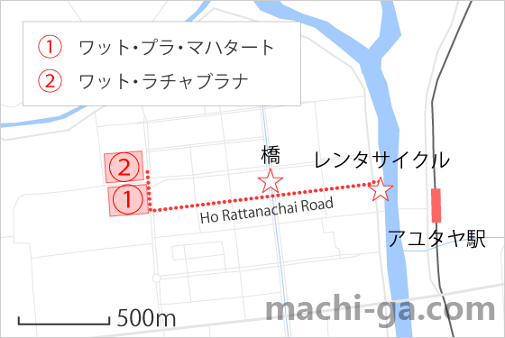 レンタサイクルでアユタヤ遺跡観光