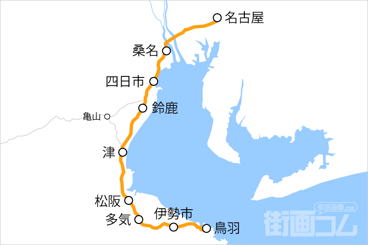 快速みえの走行ルートと停車駅を路線図で確認！