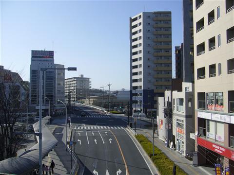 JR日野駅ホームから甲州街道(西)方面写真画像