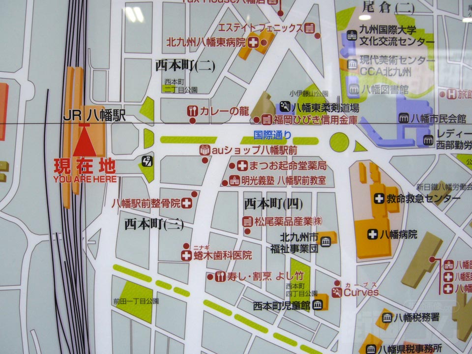 八幡駅前周辺MAP