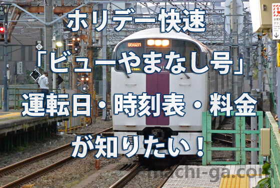 ホリデー快速「ビューやまなし号」運転日・時刻表・料金が知りたい!